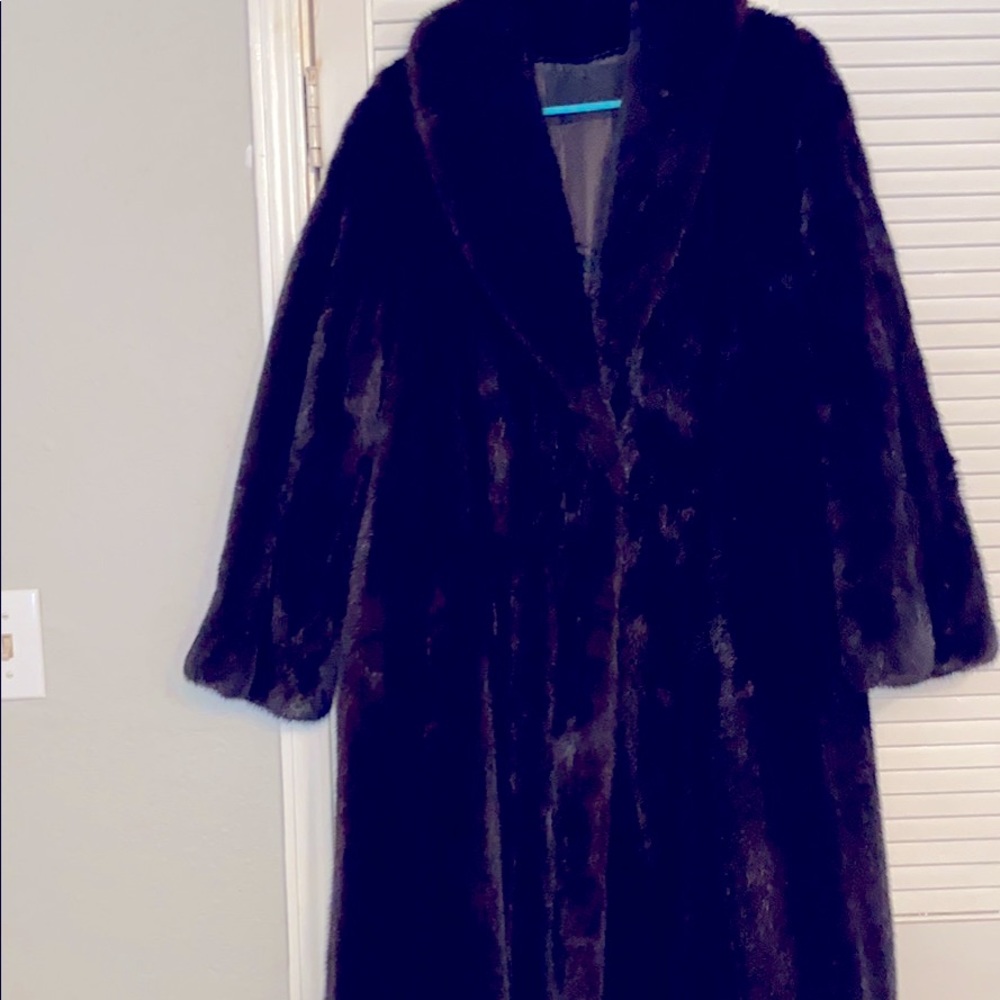 Black mid length Mink Coat.